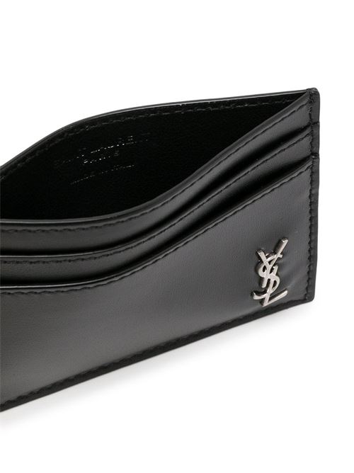 Portacarte con logo SAINT LAURENT | 6076031JB0E1000